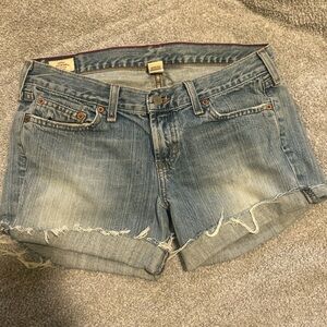 Abercrombie & Fitch Blue Jean Shorts Light Wash Frayed